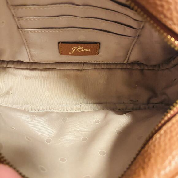 J Crew Bag Womens One Size Brown Pebbled Leather Crossbody Purse Monogram - Picture 8 of 12